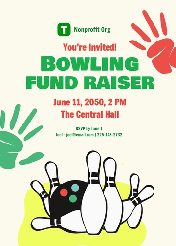 Free Blank Bowling Fundraiser Invitation Template to Edit Online