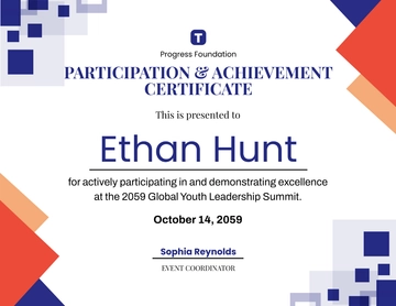 Free Event Participation and Achievement Certificate Template to Edit Online