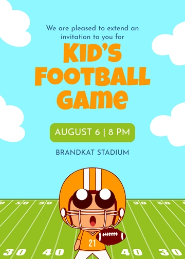 Free Football Invitation for Kids Template to Edit Online