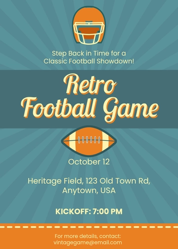 Free Retro Football Invitation Template to Edit Online