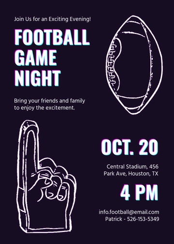 Free Neon Football Invitation Card Template to Edit Online Free Neon Football Invitation Card Template to Edit Online