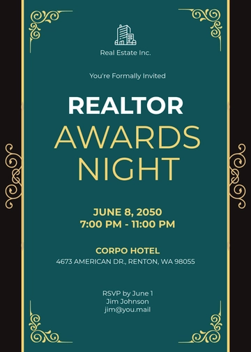 Free Blank Awards Night Party Invitation Template to Edit Online