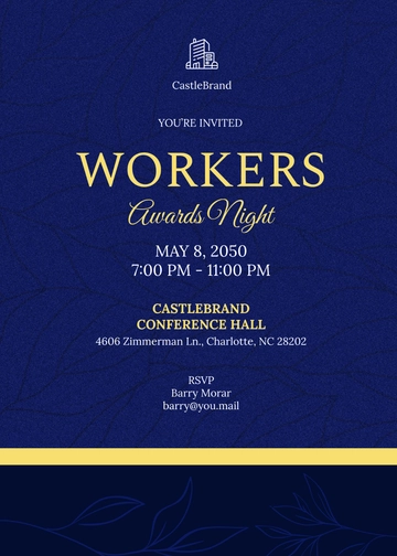 Free Formal Awards Night Invitation Design Template to Edit Online
