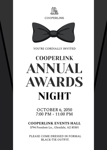 Free Black-Tie Awards Night Invitation Template to Edit Online