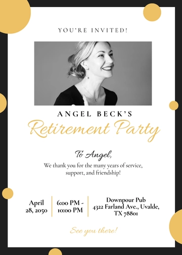 Free Retirement Party Invitation Template with Goodbye Message to Edit Online