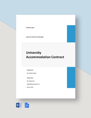 University Accommodation Contract Template