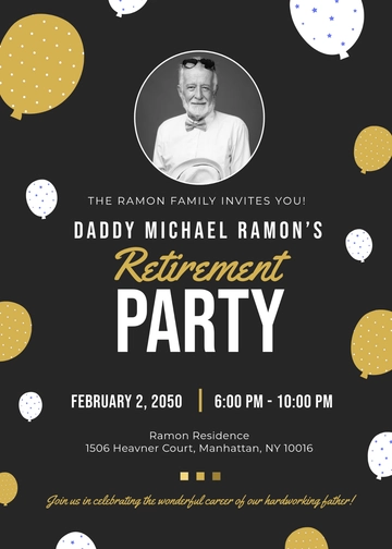 Free Father Retirement Party Invitation Template to Edit Online