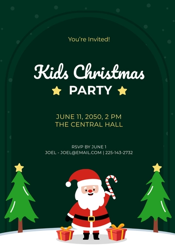 Free Aesthetic Holiday Kids Party Invitation Template to Edit Online