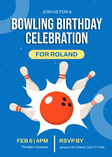 Free Ten-Pin Bowling Invitation Template to Edit Online