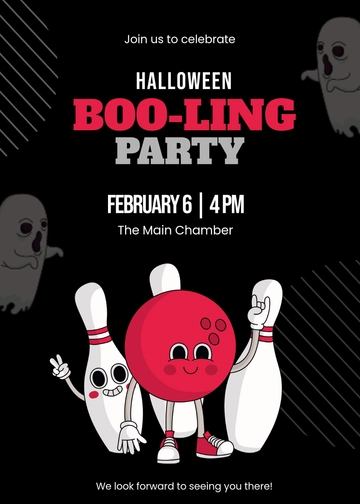 Free Halloween Bowling Invitation Template to Edit Online