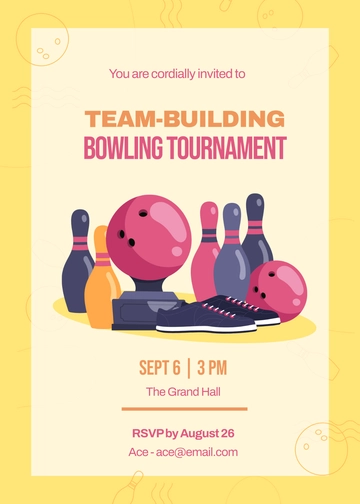 Free Team-Building Bowling Invitation Template to Edit Online