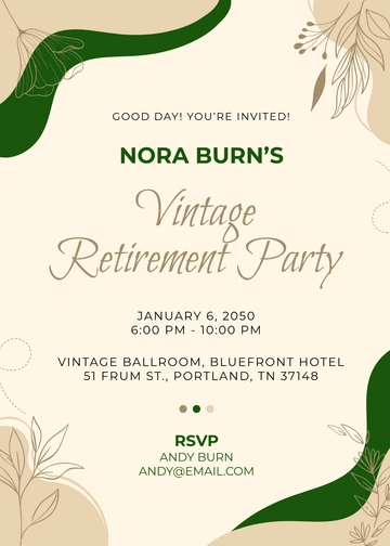 Free Vintage Retirement Party Invitation Template to Edit Online