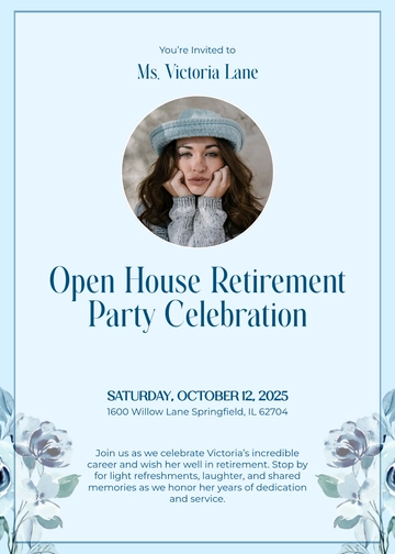 Free Open House Retirement Party Invitation Template to Edit Online
