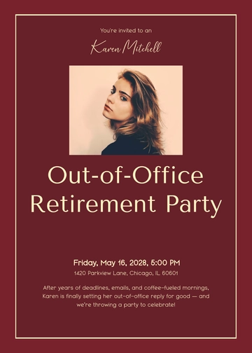 Free Out-of-Office Retirement Party Invitation Template to Edit Online