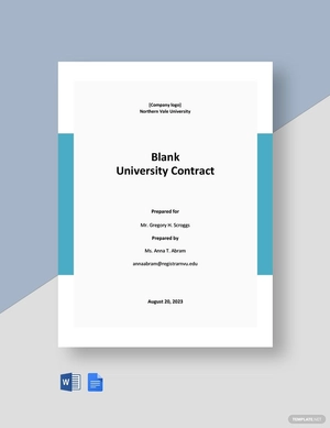 Blank University Contract Template