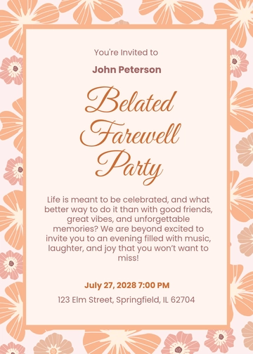 Free Retirement Party Invitation Template for Women to Edit Online