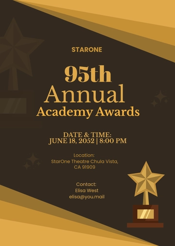 Free Academy Awards Show Night Invitation Template to Edit Online