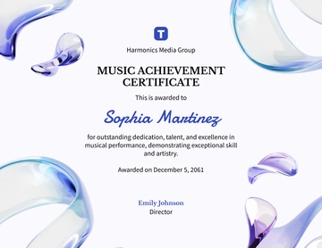 Free Editable Music Achievement Certificate Design Template to Edit Online
