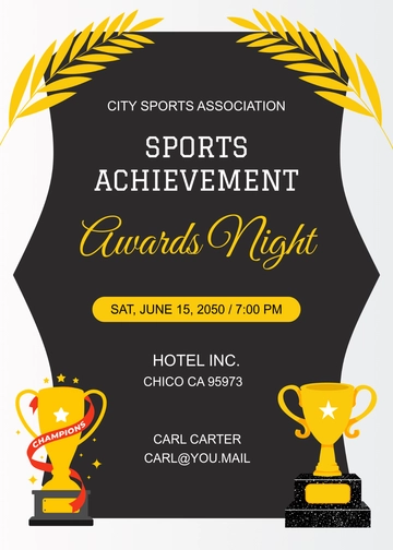 Free Awards Prize Distribution Night Invitation Template to Edit Online