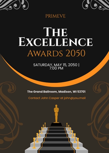 Free VIP Awards Night Invitation Template with Message to Edit Online