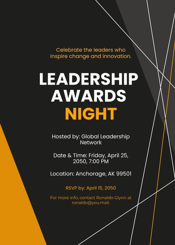Free Modern Leadership Awards Night Invitation Template to Edit Online