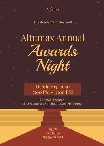 Free Red Carpet Awards Night Invitation Template to Edit Online