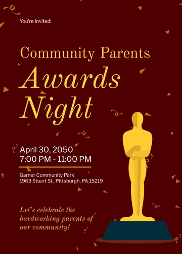 Free Awards Night Invitation Template for Parents to Edit Online