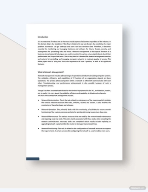 Network Management White Paper Template