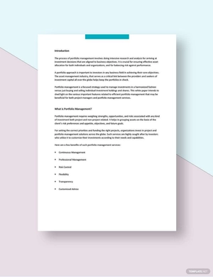 Portfolio Management White Paper Template