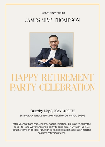 Free Happy Retirement Party Invitation Template to Edit Online