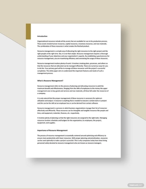 Resource Management White Paper Template