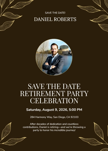 Free Save the Date Retirement Party Invitation Template to Edit Online