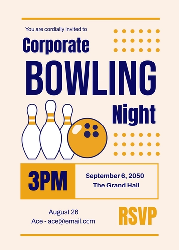 Free Corporate Bowling Invitation Template to Edit Online