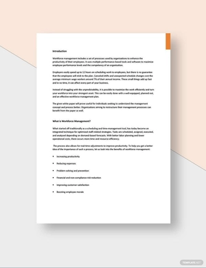 Workforce Management White Paper Template