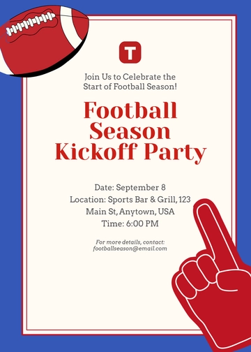 Free Football Season Invitation Template to Edit Online