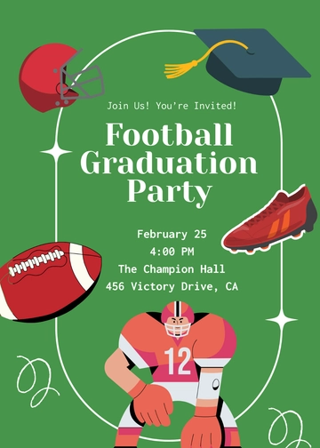 Free Football Graduation Party Invitation Template to Edit Online