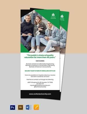 Professional University Rack Card Template