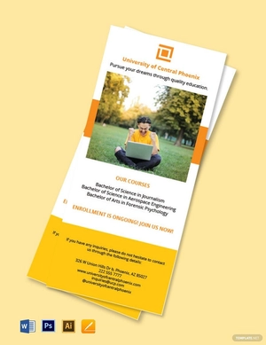 University College Rack Card Template