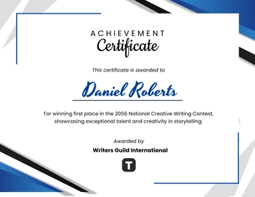 Competition Winner Achievement Certificate Template - Edit Online & Download