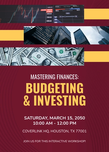 Free Creative Financial Workshop Invitation Template to Edit Online