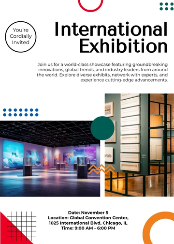 International Exhibition Invitation Design Template - Download | Template.net