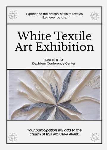 White Textile Exhibition Invitation Template - Download | Template.net