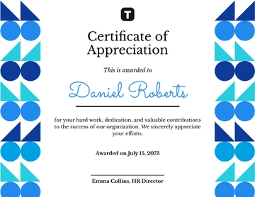 Blue and White Achievement Certificate Background Template - Download | Template.net