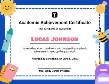 Academic Achievement Certificate Template for Kids - Download | Template.net