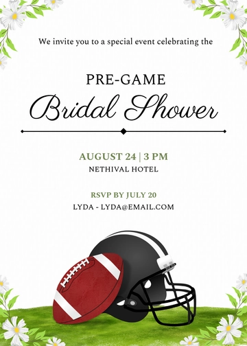 Free Football Bridal Shower Invitation Template to Edit Online