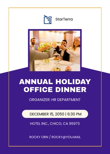 Free Office Dinner Invitation Template to Edit Online