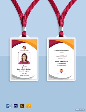 University Employee ID Card Template