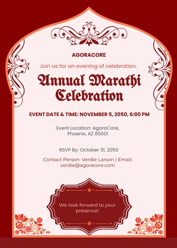 Free Marathi Office Invitation Template to Edit Online