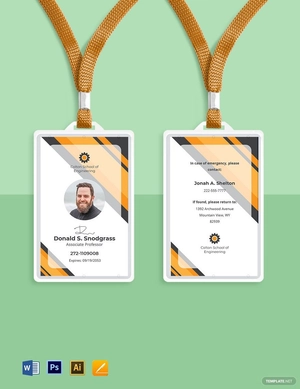 Engineering University ID Card Template