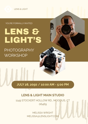 Free Photography Workshop Invitation Template to Edit Online